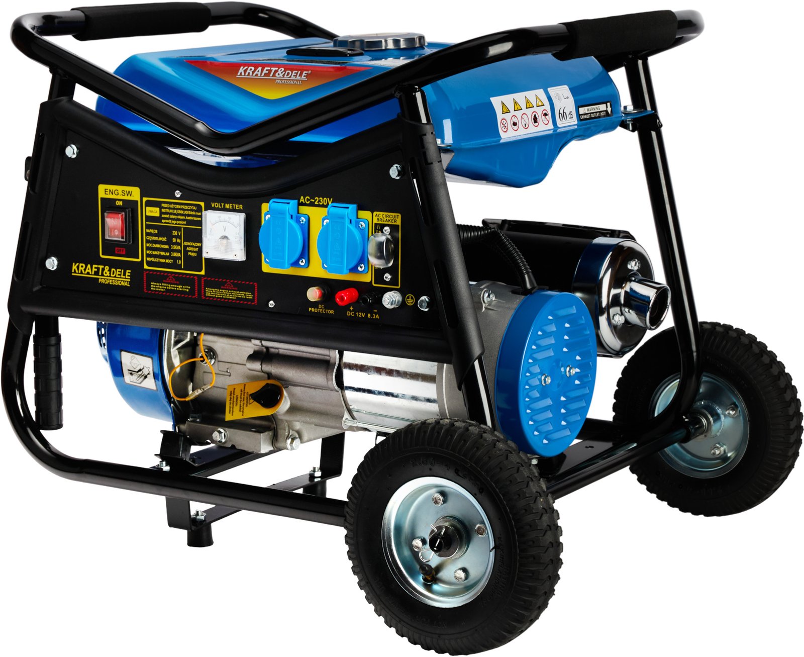 Benzininis vienfazis elektros generatorius KRAFT&DELE 3000W 12/230V/7 AG KD142