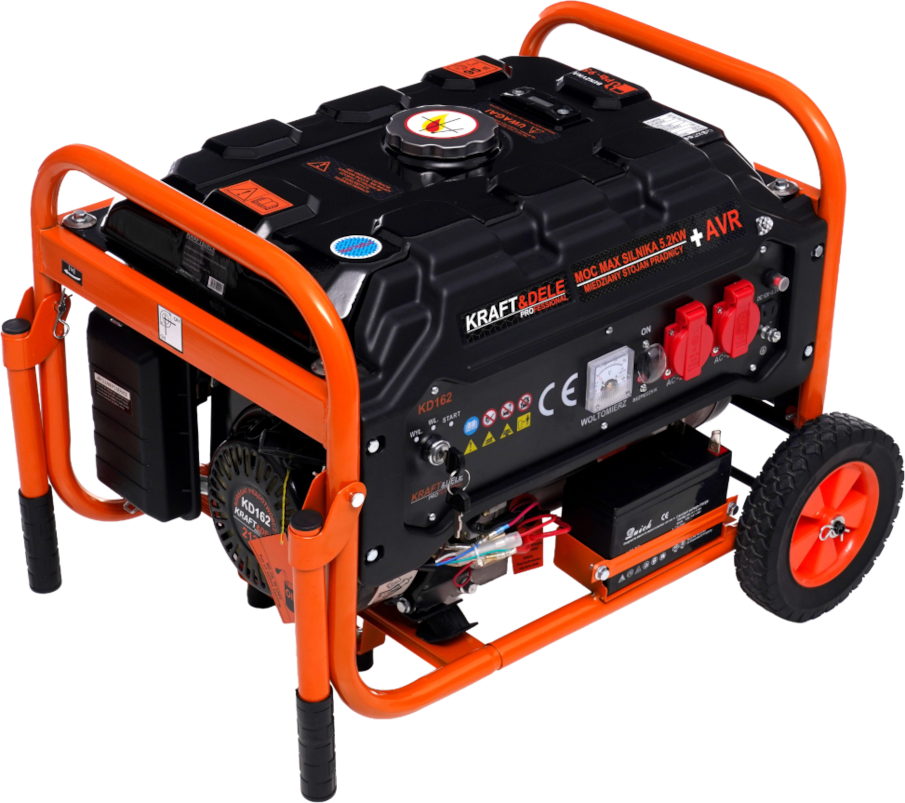 Benzininis vienfazis elektros generatorius KRAFT&DELE 3500W 12/230V (KD162)