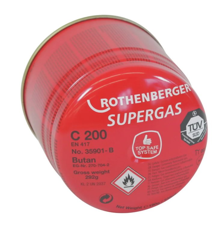 C 200 Supergas balionėlis su dujomis, 190 ml, Rothenberger