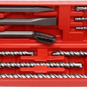 9 grąžtų ir 3 kaltų rinkinys SDS+ su S4 spirale KD10206