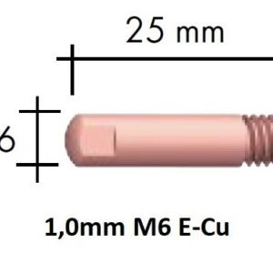 Kontaktinis antgalis E-Cu M6x25x6 1,0mm, Binzel
