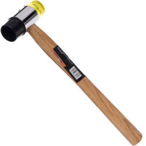 Guminis-plastikinis plaktukas 30 mm su medine rankena KD903