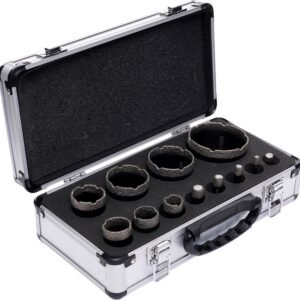Deimantinių grąžtų rinkinys su lagaminu, 12 vnt. Kraft&Dele KD11227
