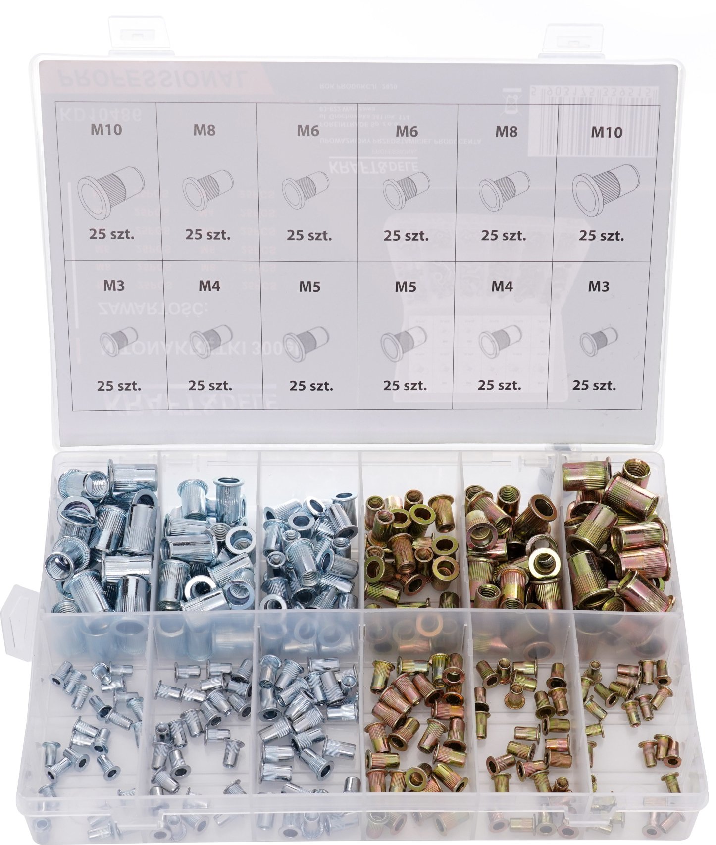 Kniedės srieginės M3-M10 (300vnt) KD10486