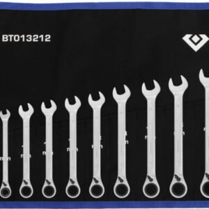 Kombinuotų terkšlinių raktų su reversu komplektas 8-19mm, 12, Brilliant Tools
