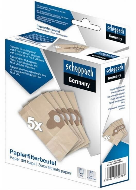 Popieriniai filtrai-maišeliai, 1 vnt, NTS20, Scheppach