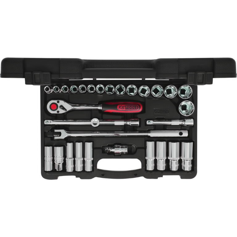 1/2" CHROME+ galinių raktų komplektas, coliniai dydžiai 30pcs, KS Tools