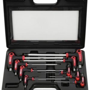 T- formos raktų komplektas, šešiakampiai HEX 2-12 mm, 9 vnt 9 osa, KS Tools