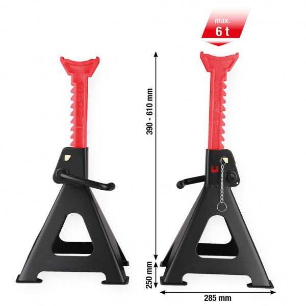 Plieninis stovas su greito reguliavimo įtaisu 6000 KG 2 pcs, KS Tools