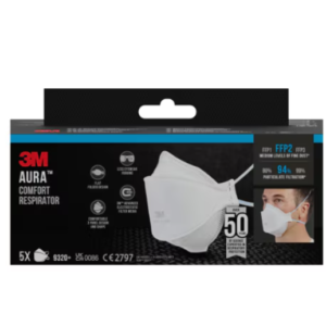 Respiratorius be iškvėpimo vožtuvo 9320+, retail pack FFP2, 3M