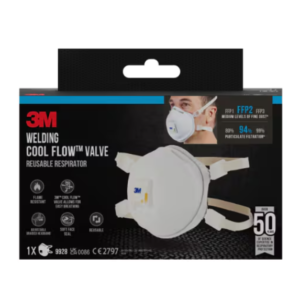 Respiratorius su iškvėpimo vožtuvu 9928, suvirintojams, retail pack FFP2, 3M