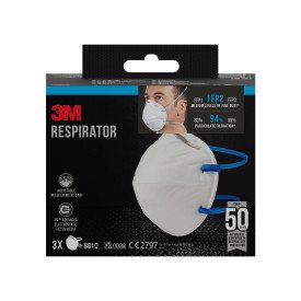 Respiratorius be iškvėpimo vožtuvo 8810, retail pack FFP2, 3M