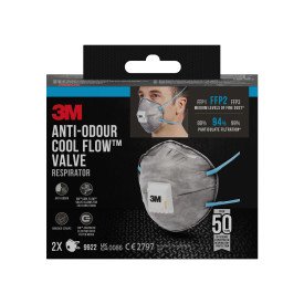 Respiratorius su iškvėpimo vožtuvu 9922 retail pack FFP2, 3M