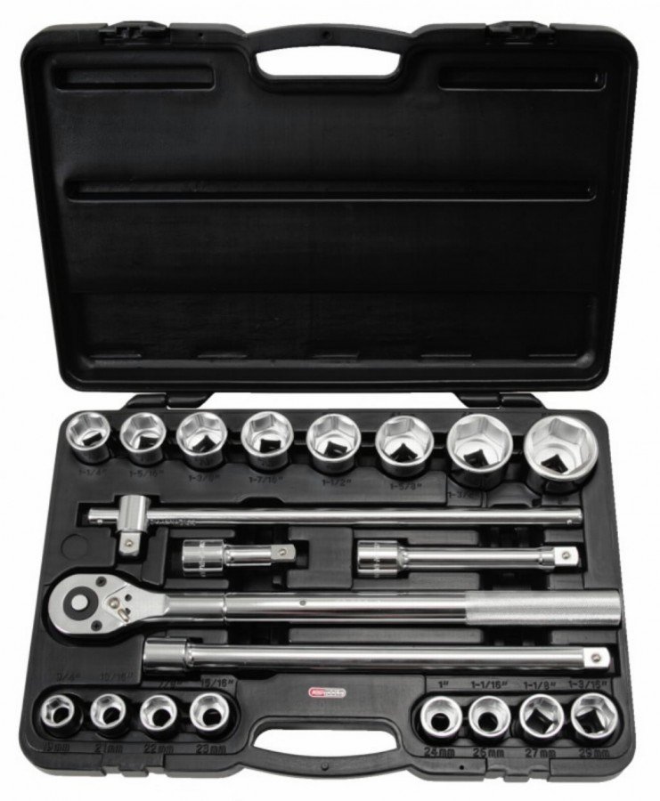 Galvučių komplektas 3/4'' 19-50mm 21vnt, KS Tools