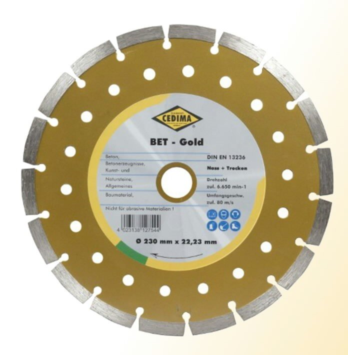 Deimantinis pjovimo diskas Beton GOLD 230x2,4/22,23mm, Cedima