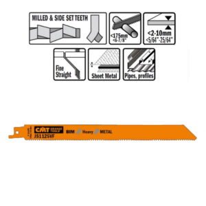 Pjūkleliai tiesiniam pjūklui 205x1,25mm BIM Co8 Z10-14 5vnt. 205x1,25mm Z10-14TPI, CMT