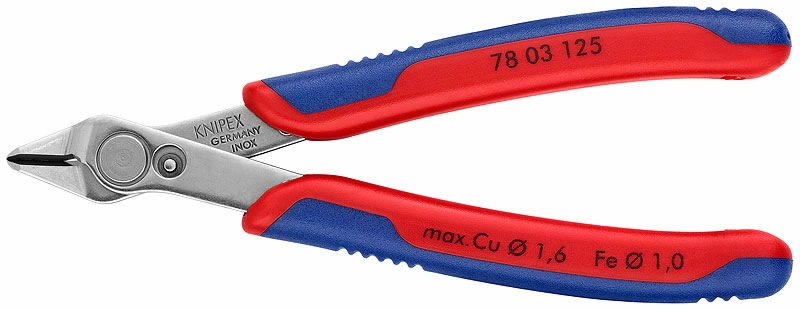 Elektronikos žnyplės INOX 125mm, Knipex