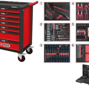 Įrankių vežimėlis RACINGline, 7 stalčiai +598vnt įrankių, KS Tools