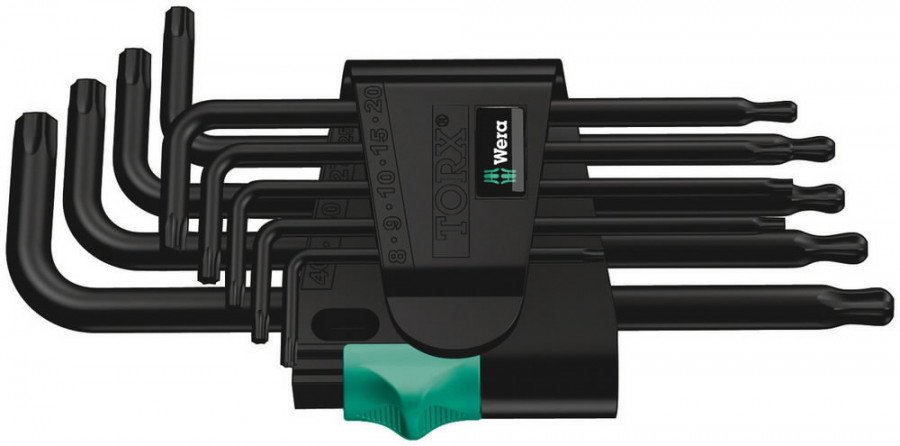 L-raktų komplektas TORX 967PKL/9, TX8-TX40, Wera