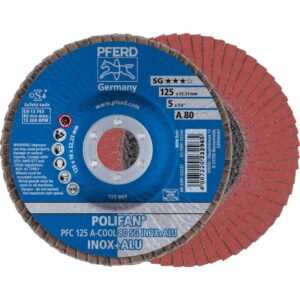 Lapelinis šlifavimo diskas SG INOX+ALU 125mm P80 PFC, Pferd