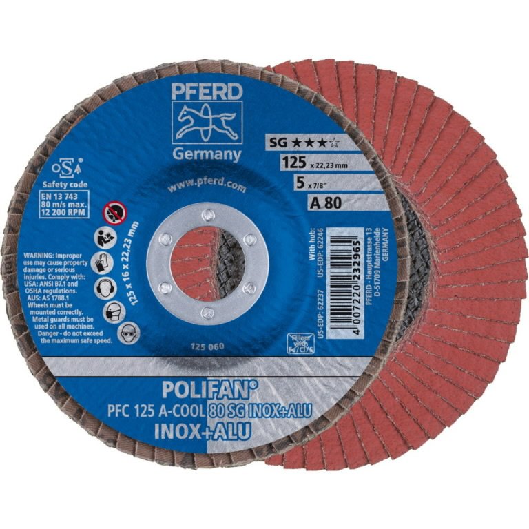 Lapelinis šlifavimo diskas SG INOX+ALU 125mm P80 PFC, Pferd