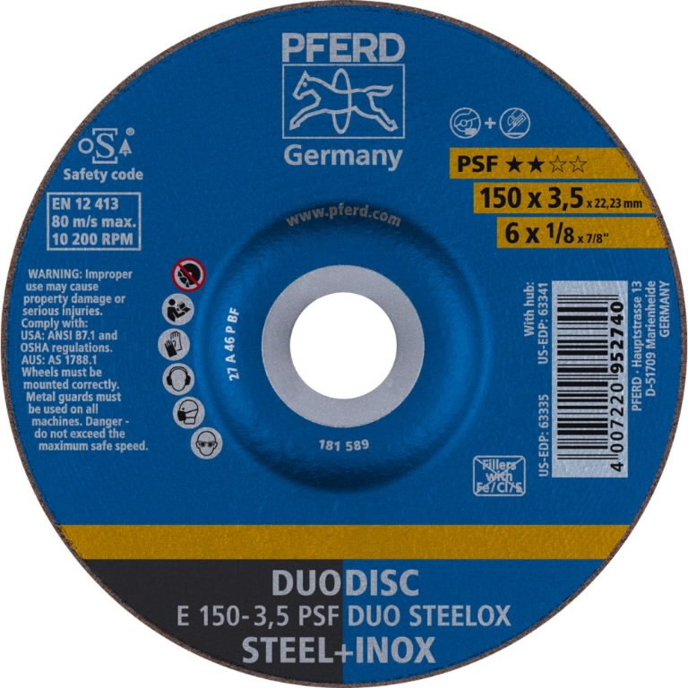 Pjovimo ir šlifavimo diskas plienui PSF DUO Steelox 150x3,5m 150x3,5mm, Pferd