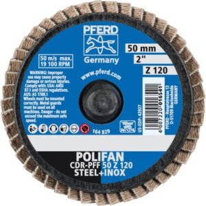 Lapelinis šlifavimo diskas Mini-POLIFAN CDR (ROLOC) 50mm Z12 50mm Z120 PFF, Pferd