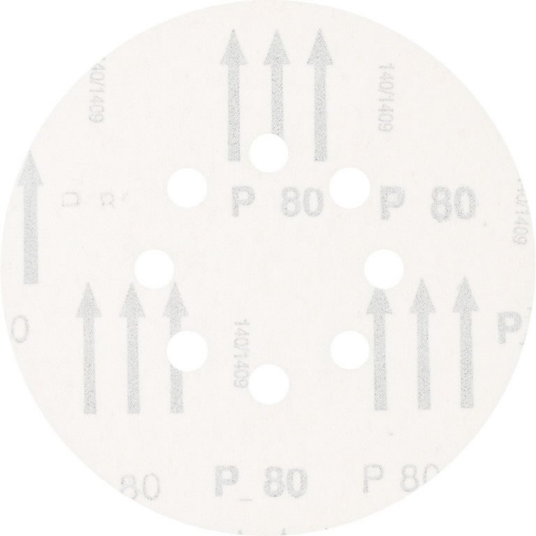 Šlifavimo popierius d-150mm, P80, Velcro 8 skylės 150mm P80, Pferd