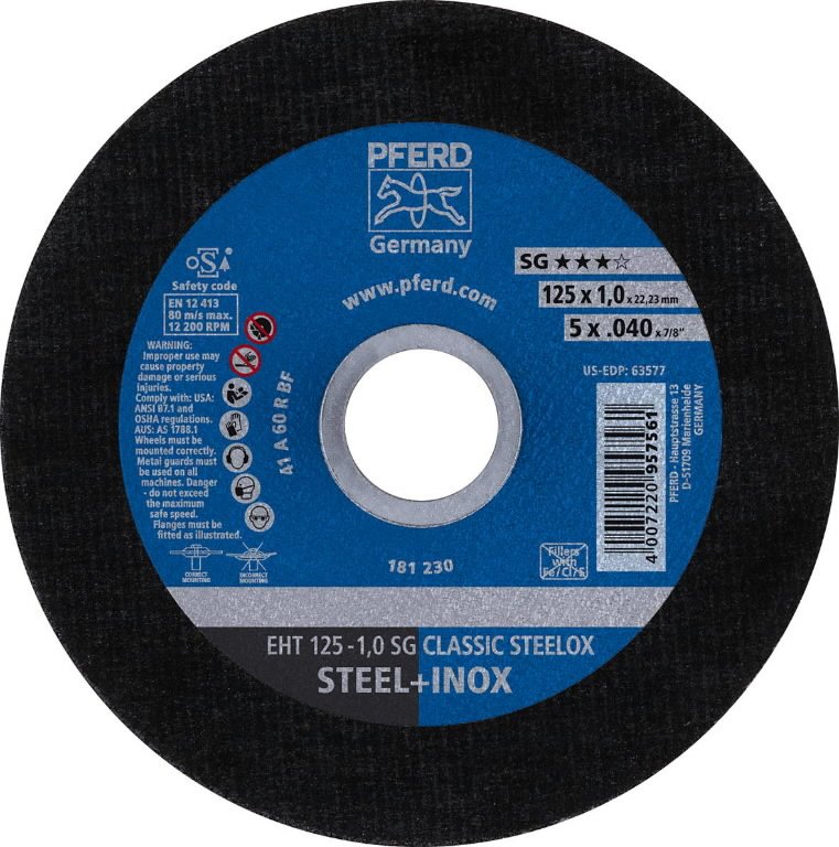 Pjovimo diskas SG Classic Steelox 125x1mm, Pferd