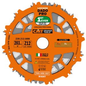 Dado Pro diskų grioveliams komplektas 203x6-20/30mm Z12 a-12 203x6-20/30mm Z12 a-12neg ß FTG+ATB, CMT