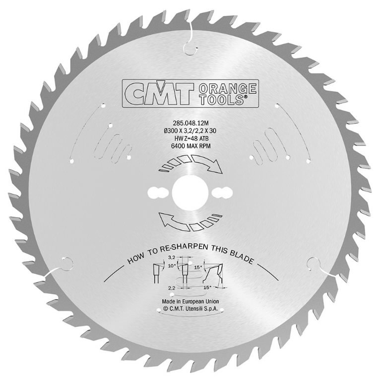 Pjovimo diskas 254x2,4x30mm Z48 a=-5° Neg. b=15° ATB 254x2,4 254x2,4/1,8x30 Z48 a=-5° b=15° ATB, CMT