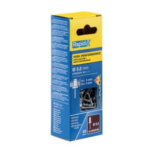 Kniedės aukštos kokybės  Al 3,2x8mm 50vnt + Drill C, Rapid