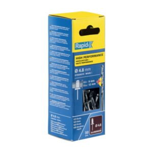 Kniedės aukštos kokybės  Al 4,8x16mm 50vnt + Drill C, Rapid