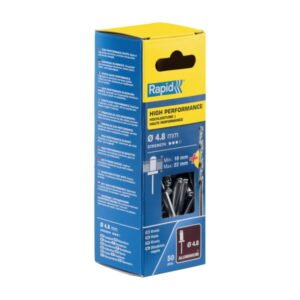 Kniedės aukštos kokybės  Al 4,8x25mm 50vnt + Drill C, Rapid