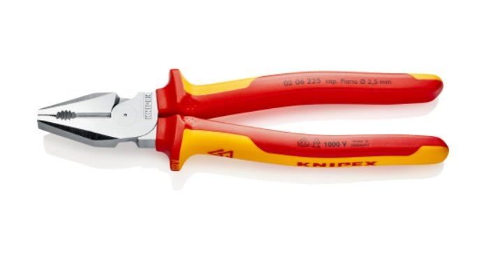Didelės kirpimo jėgos kombinuotos replės VDE 225mm, Knipex