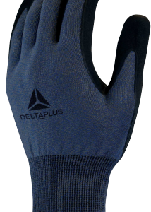 Knitted glove, Cut resistance D, nitrile-coated palm, grey 9, Delta Plus