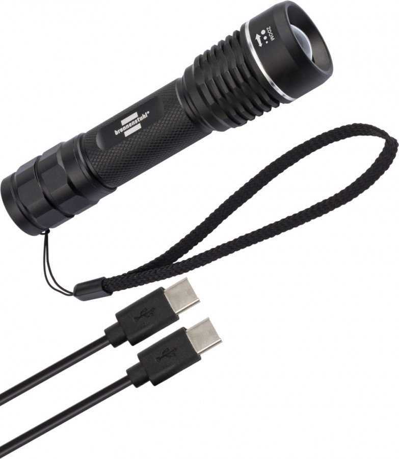 LuxPremium TL 601 AF Rechargeable LED Flashlight, 600 lm, USB-C, IP67, Brennenstuhl