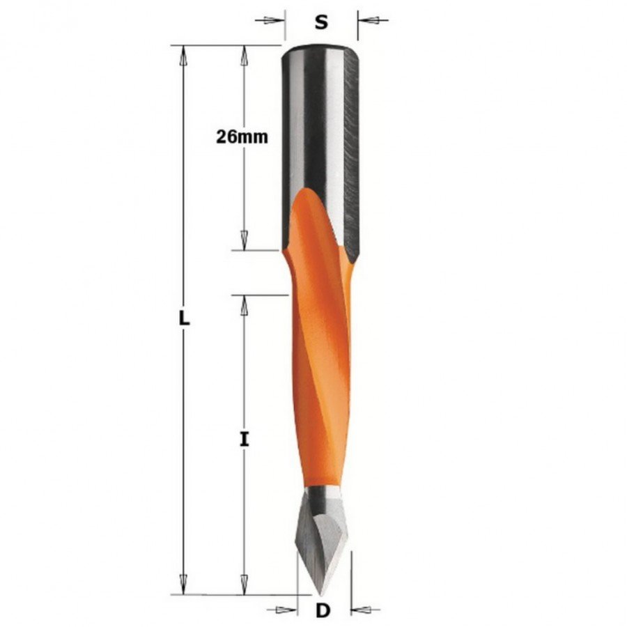 Spiralinis medžio grąžtas TCTS=10X26 D=5X70 RH, CMT