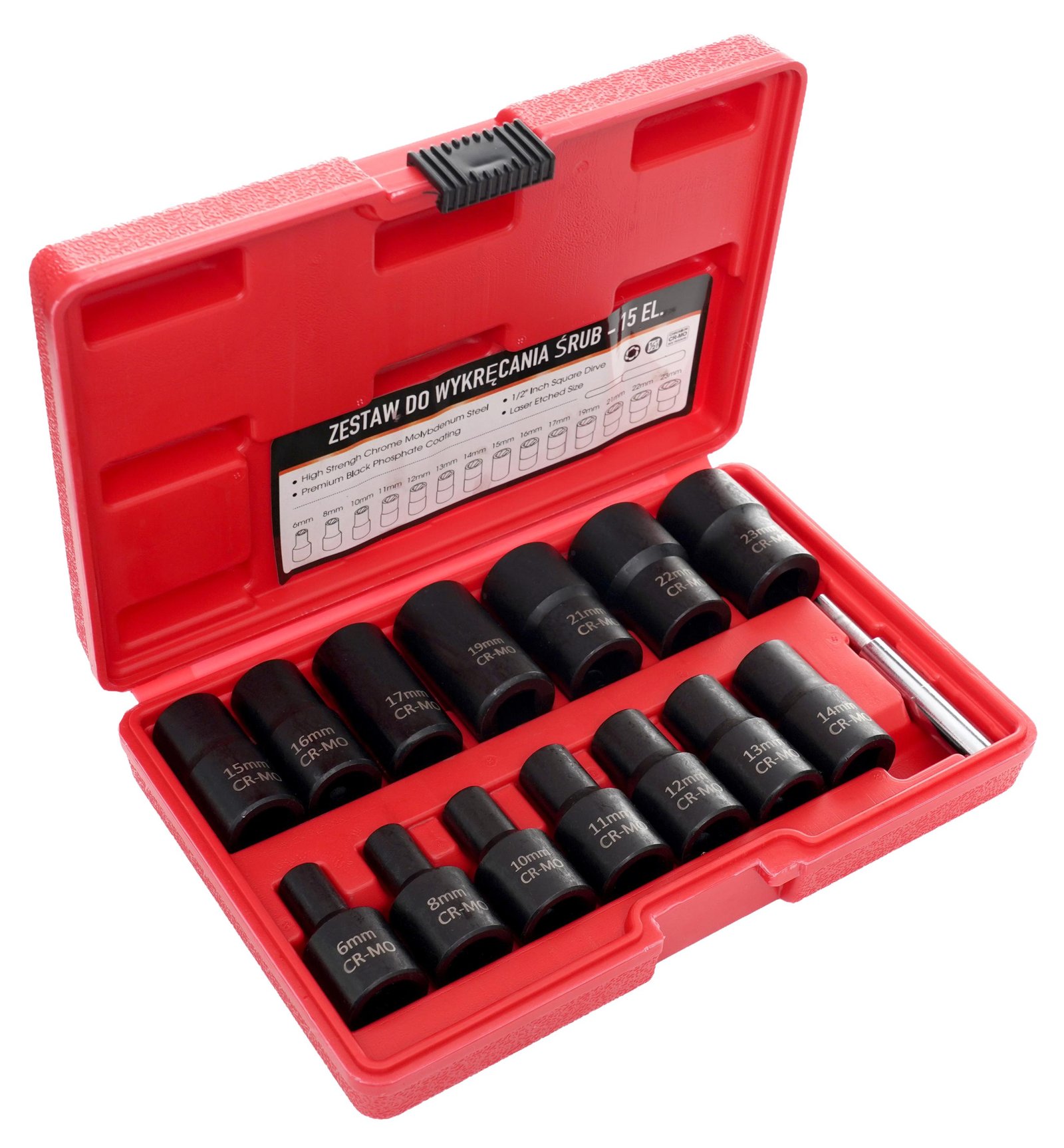 Galvučių rinkinys sugadintiems varžtams 1/2" - 15 VNT KD11793