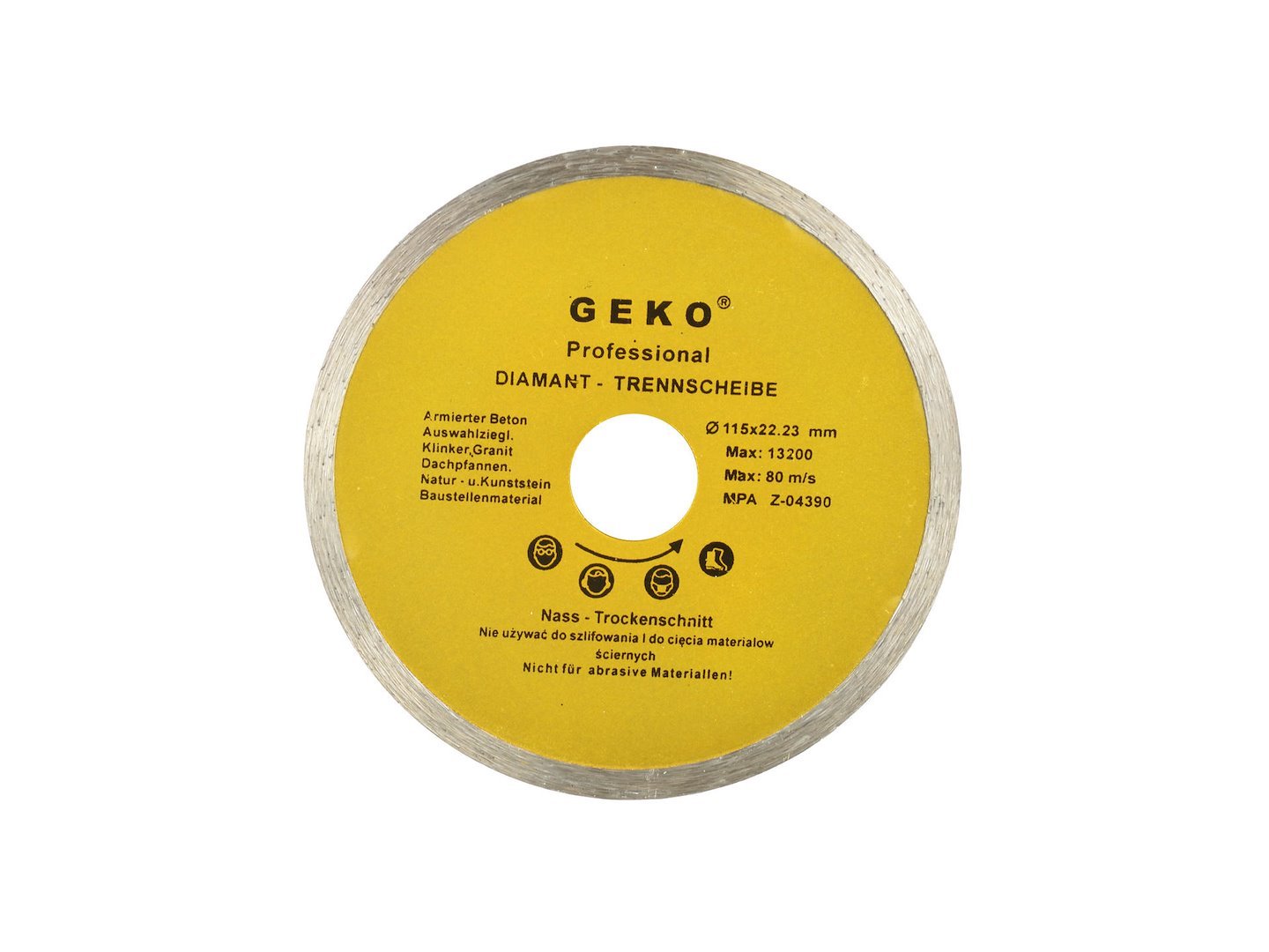 Deimantinis diskas ištisine briauna Profi, 115 × 22,2 mm GEKO G00240