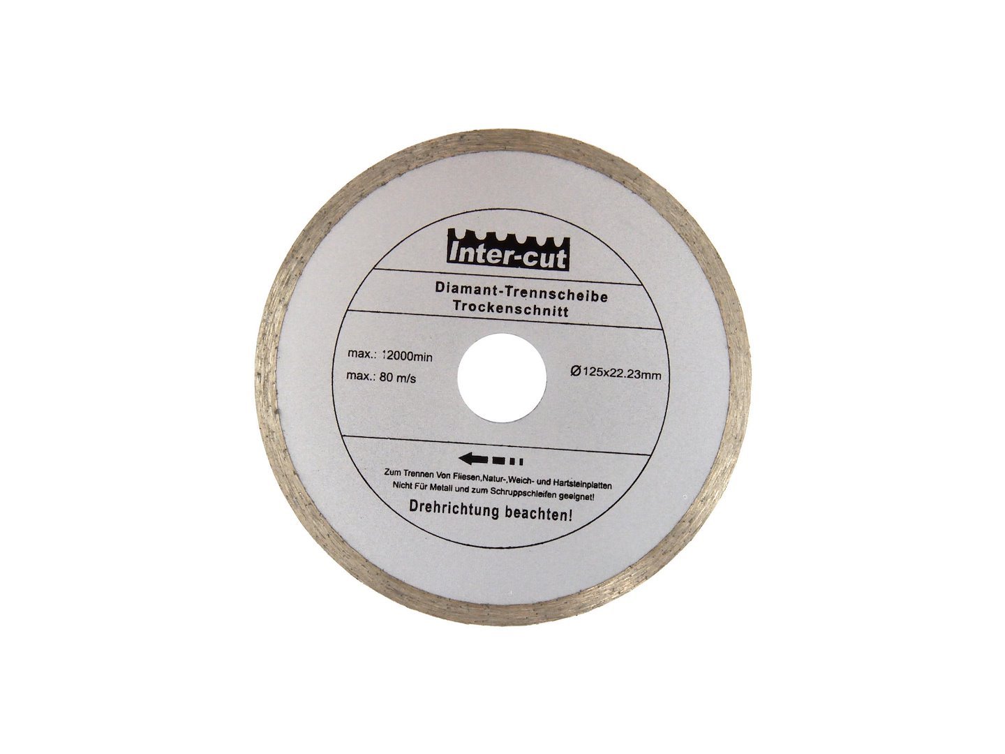 Deimantinis pjovimo diskas ištisine briauna, 125 × 22 mm