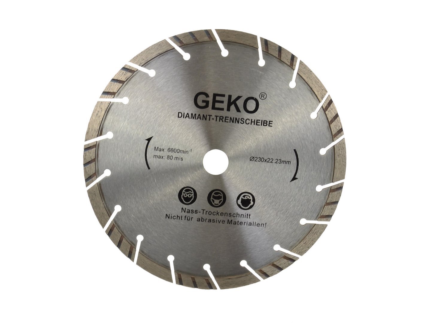 Segmentinis deimantinis diskas LASER, 230 × 22,2 mm GEKO G00223