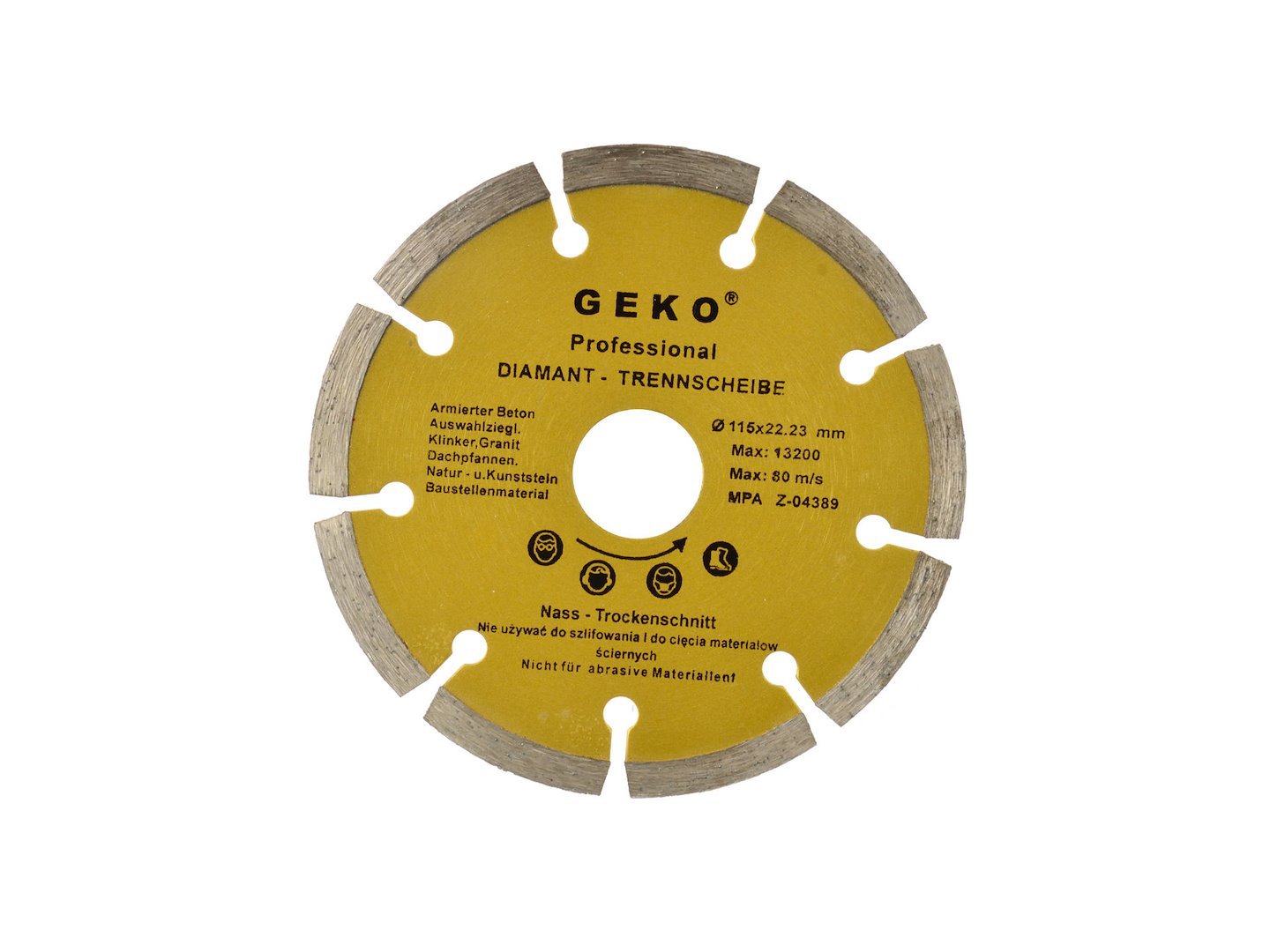 Segmentinis deimantinis diskas Profi, 115 × 22,2 mm GEKO G00250