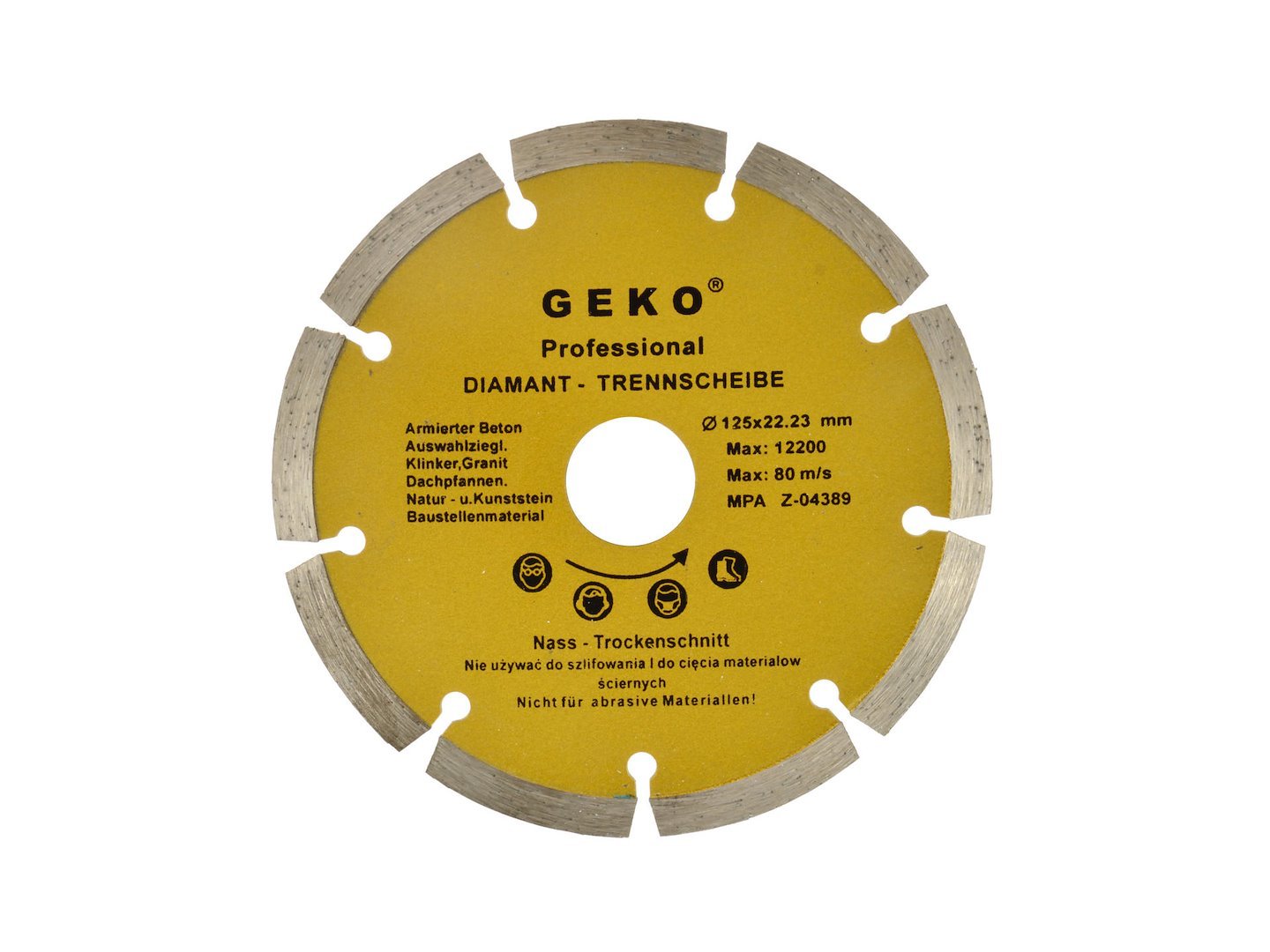 Segmentinis deimantinis diskas Profi, 125 × 22,2 mm GEKO G00251