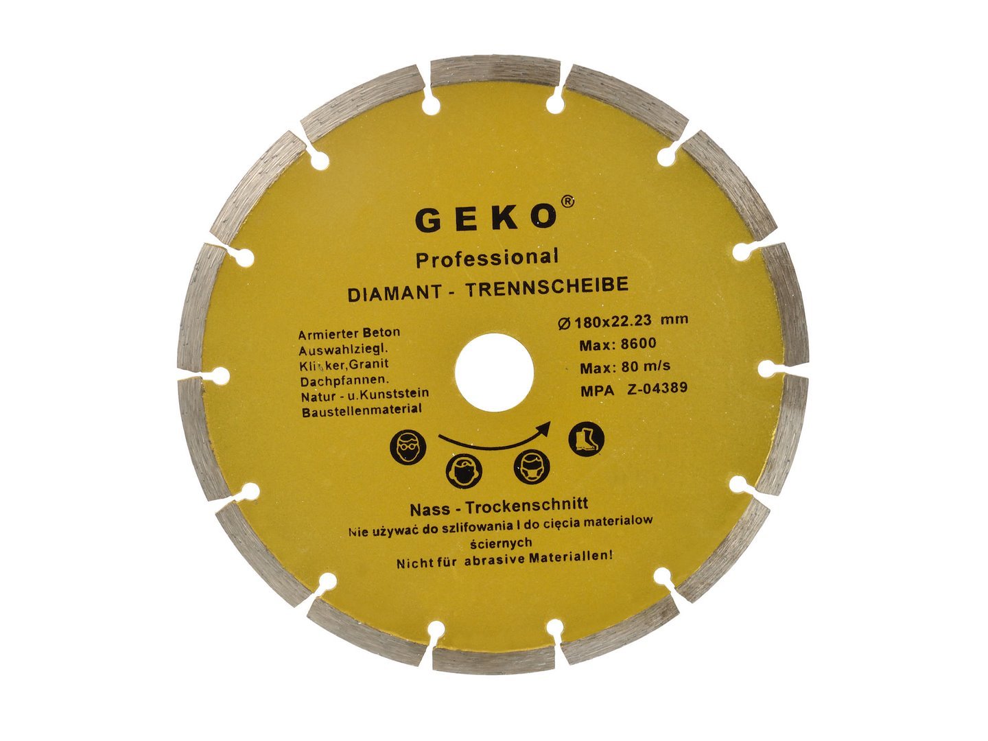 Segmentinis deimantinis diskas Profi, 180 × 22,2 mm GEKO G00252
