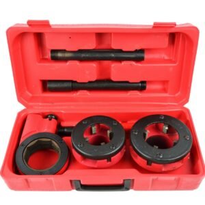 Vamzdžių sriegimo rinkinys su terkšle, 1 1/2–2", 2 galvutės GEKO G01003