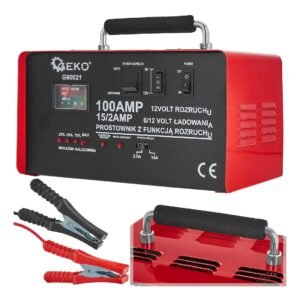 Akumuliatorių įkroviklis 6/12 V su 100 A paleidimo pagalba GEKO G80021
