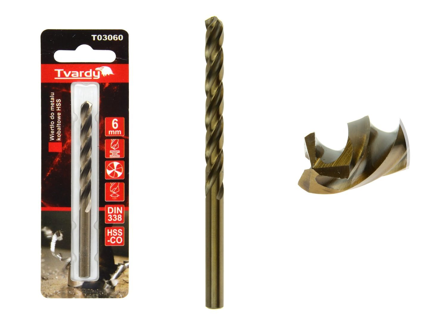 HSS Cobalt drill M35 3flutes sharp 6 mm
