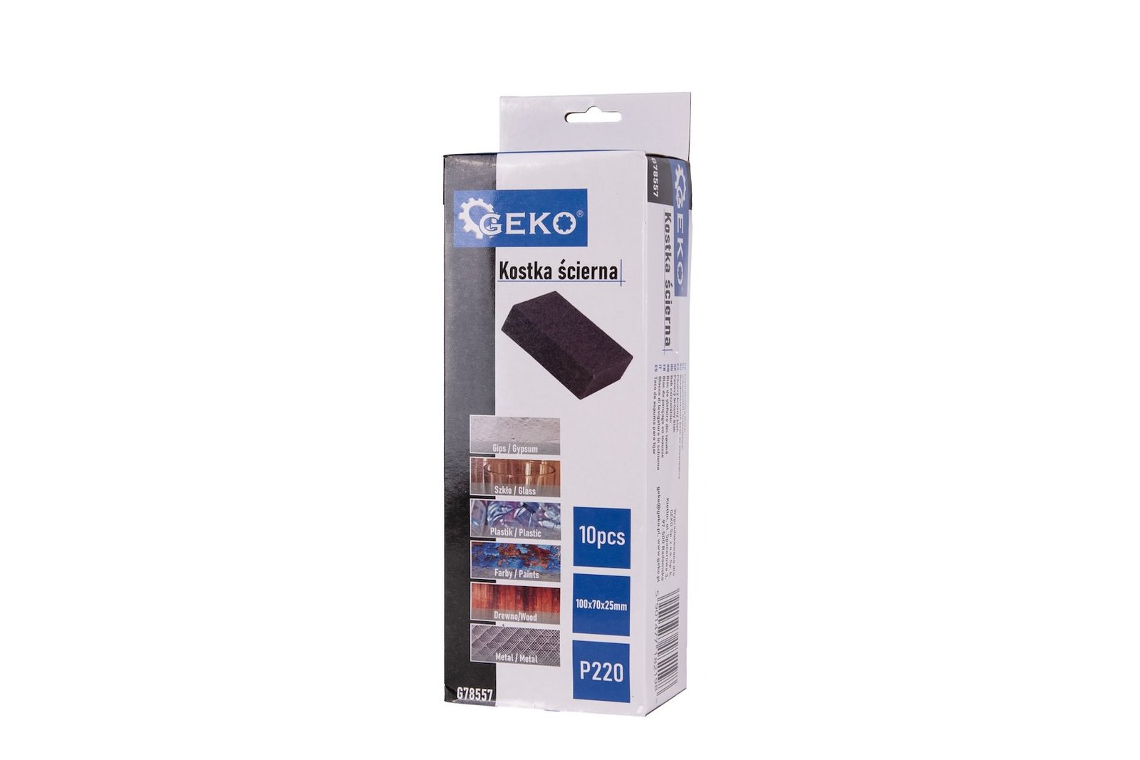 Šlifavimo kempinės blokeliai 70 × 100 × 25 mm P220 GEKO G78557