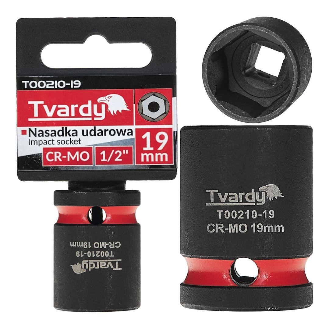 Smūginė galvutė 1/2″, 6 briaunų, 19 mm, CrMo TVARDY T00210-19